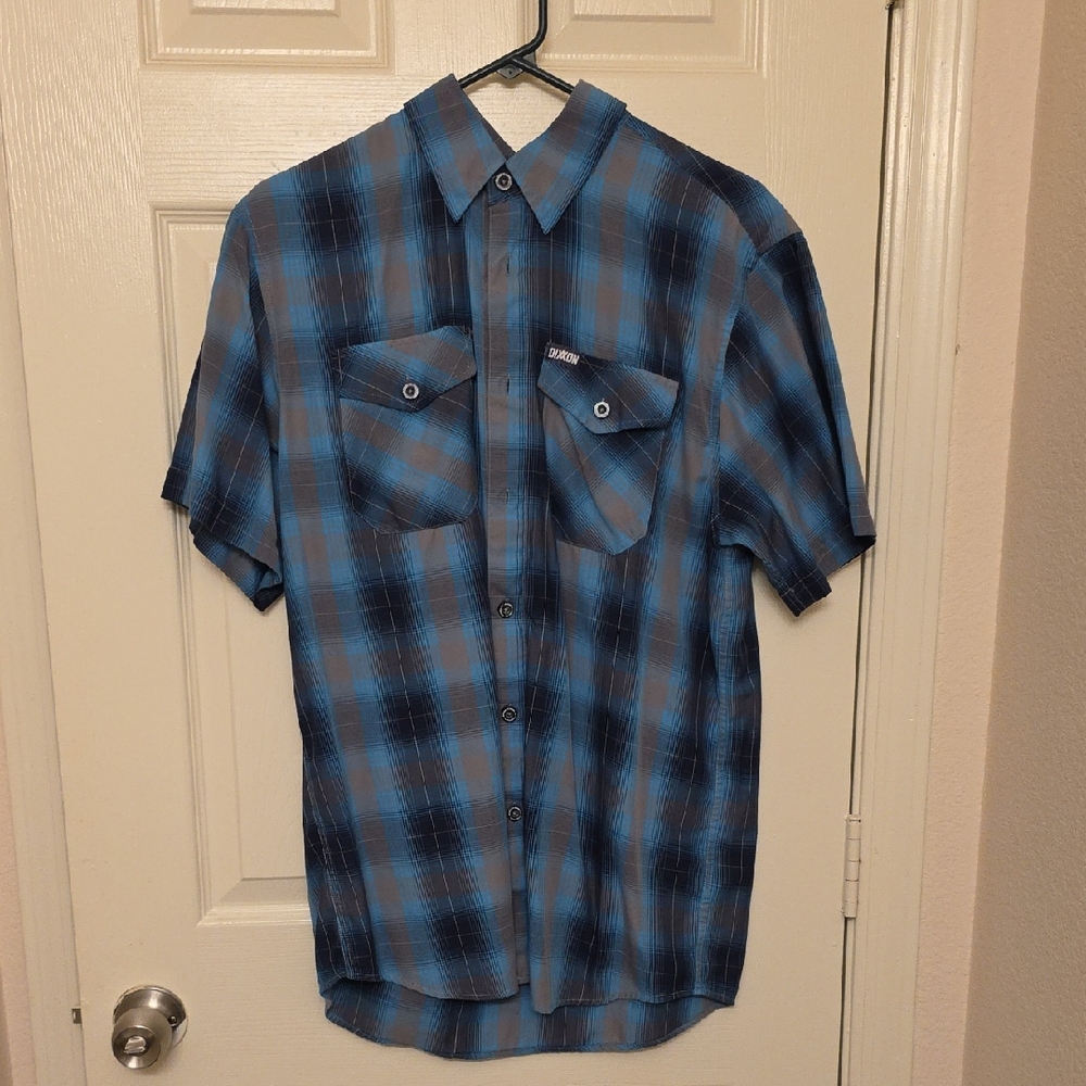 DIXXON Blue and Black Plaid Casual Shirt